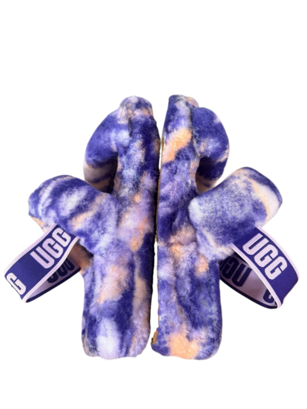 Women's UGG Tie-Dye Fluff Slippers, size 7 - Picture 4 of 7